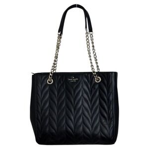 Kate Spade New York Briar Lane Quilted Leather Shoulder Bag Link Handles Black